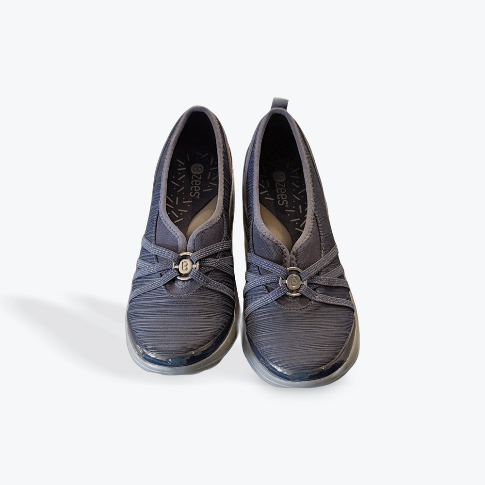 Bzees Rosie Navy Blue Slip On Comfort Sneakers Womens 8M Washable Walking Shoes - Picture 2 of 6